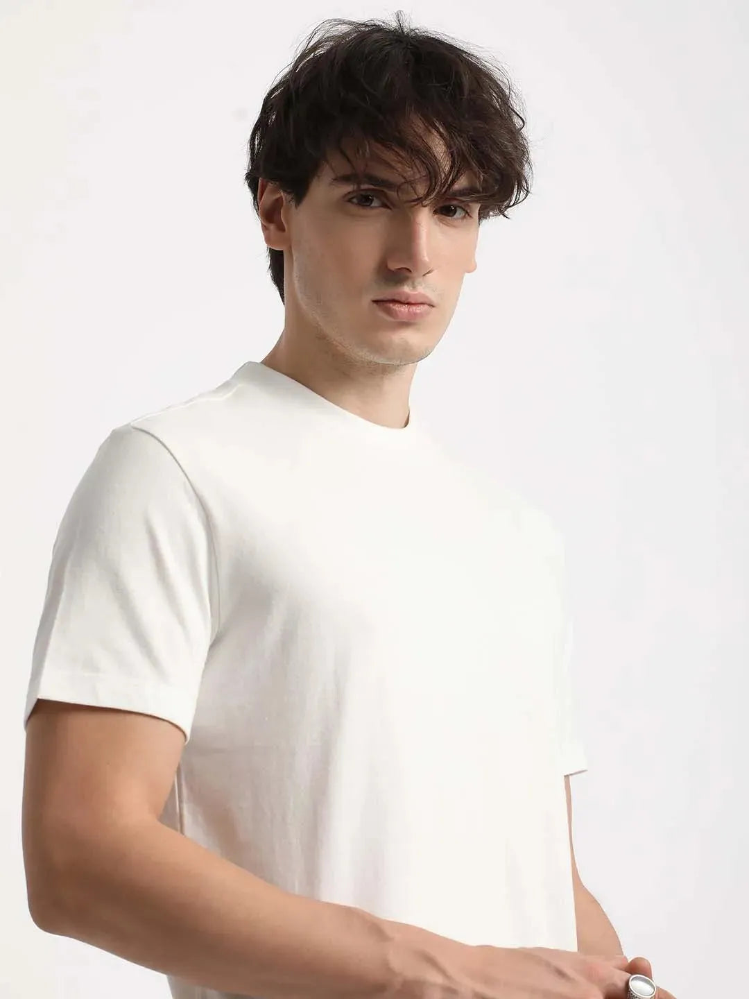 Korean Co-ord – Minimal Graphic Print Shirt with Solid White Bottoms