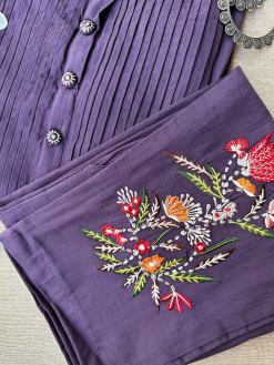 Alternative view of "Abha" Hand Embroidered A line Kurta Set(2 pc)