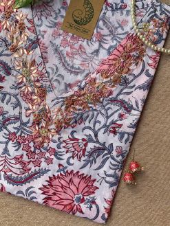 Alternative view of "Shweta" Hand Work Embellished Cotton kurta