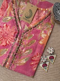 Alternative view of "Kashika" Hand Work Cotton kurta (S to 5XL)