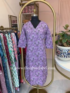 Alternative view of "Saira" Hand Blockprinted Cotton kurta