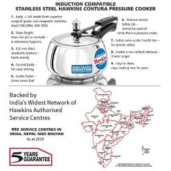 Alternative view of Hawkins Stainless Steel Contura Induction Compatible Pressure Cooker, 3 Litre, Silver