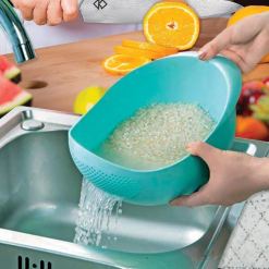Alternative view of Woogor Rice Pulse for Storing and Straining. Colander Random Colors